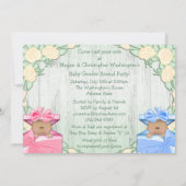 かわいいアフリカ系アメリカ人のベビーの性別を明かすパーティー 招待状 (裏面)