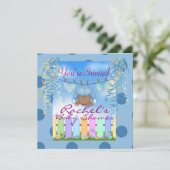 かわいいアフリカ系アメリカ人のボーイベビーシャワー招待状 招待状 (スタンド正面)