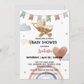 かわいいアフリカ系アメリカ人の女の子の赤ちゃんシャワー 招待状 (正面/裏面)