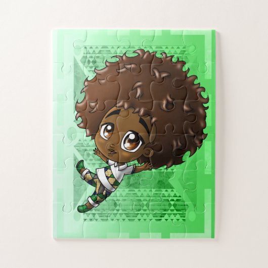 かわいいアフリカ系アメリカ人の少年 ジグソーパズル (縦)