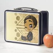 かわいいアフリカ系アメリカ人の少年 メタルランチボックス (インサイチュ)