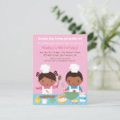 かわいいアフリカ系アメリカ人の料理の誕生会 招待状 (スタンド正面)