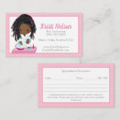 かわいいアフリカ系アメリカ人の爪、 ネイルテックビジネスカード 名刺 (正面/裏面)