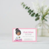 かわいいアフリカ系アメリカ人の爪、 ネイルテックビジネスカード 名刺 (スタンド正面)