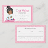 かわいいアフリカ系アメリカ人の爪、 ネイルテックビジネスカード 名刺 (正面/裏面)