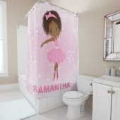かわいいアフリカ系アメリカ人バレリーナのシャワーカーテン シャワーカーテン (インサイチュ)