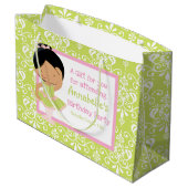 かわいいアフリカ系アメリカ人バレリーナ ラージペーパーバッグ (裏面アングル)