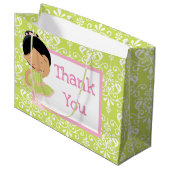 かわいいアフリカ系アメリカ人バレリーナ ラージペーパーバッグ (正面アングル)