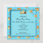 かわいいアフリカ系アメリカ人ベビーシャワーブルーボーイ 招待状 (裏面)