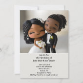 かわいいアフリカ系アメリカ人結婚式の招待状 2.0 招待状 (正面)