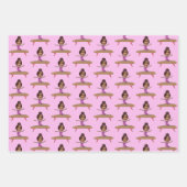 かわいいアフリカ系アメリカ人 体操 写真 オーダーメイド ラッピングペーパーシート (正面2)