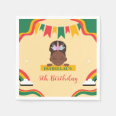 かわいいアフロユニコーンアフリカ系アメリカ人の女の子誕生日 スタンダードカクテルナプキン (正面)