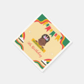 かわいいアフロユニコーンアフリカ系アメリカ人の女の子誕生日 スタンダードカクテルナプキン (角)