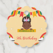かわいいアフロユニコーンアフリカ系アメリカ人の女の子誕生日 フェイバータグ (裏面)