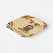 かわいいアフロユニコーンアフリカ系アメリカ人の女の子誕生日 ペーパープレート (傾斜あり)