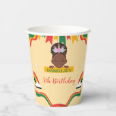 かわいいアフロユニコーンアフリカ系アメリカ人の女の子誕生日 紙コップ (裏面)