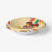 かわいいアフロレインボーアフリカ系アメリカ人ガールズ誕生日 ペーパーボウル (傾斜あり)