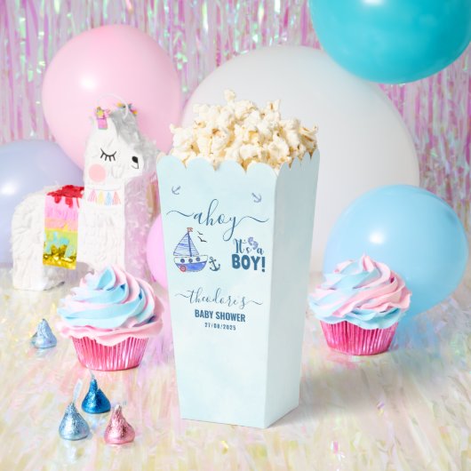 かわいいアホイ男の子の帆船の赤航海のちゃんシャワー フェイバーボックス (パーティー)