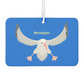 かわいいアホウドリ飛んでいるのイラストレーション カーエアーフレッシュナー (裏面)