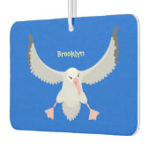 かわいいアホウドリ飛んでいるのイラストレーション カーエアーフレッシュナー (左)