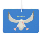 かわいいアホウドリ飛んでいるのイラストレーション カーエアーフレッシュナー