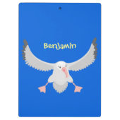 かわいいアホウドリ飛んでいるのイラストレーション クリップボード (裏面)