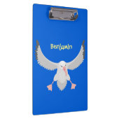 かわいいアホウドリ飛んでいるのイラストレーション クリップボード (右)