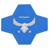 かわいいアホウドリ飛んでいるのイラストレーション サッカーボール (フラット)