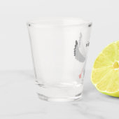 かわいいアホウドリ飛んでいるのイラストレーション ショットグラス (左)