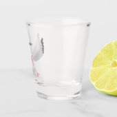 かわいいアホウドリ飛んでいるのイラストレーション ショットグラス (右)