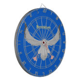 かわいいアホウドリ飛んでいるのイラストレーション ダーツボード (正面左)