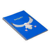 かわいいアホウドリ飛んでいるのイラストレーション ノートブック (右側)