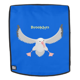 かわいいアホウドリ飛んでいるのイラストレーション バックパック