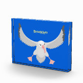 かわいいアホウドリ飛んでいるのイラストレーション フォトブロック (右)