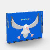 かわいいアホウドリ飛んでいるのイラストレーション フォトブロック (左)