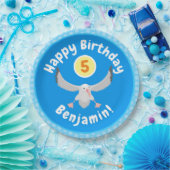 かわいいアホウドリ飛んでいるのイラストレーション ペーパープレート (パーティー)