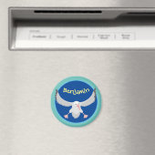 かわいいアホウドリ飛んでいるのイラストレーション マグネット (インサイチュ (食洗機))