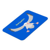 かわいいアホウドリ飛んでいるのイラストレーション マグネット (左側)