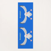 かわいいアホウドリ飛んでいるのイラストレーション ヨガマット (裏面)