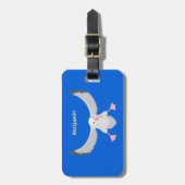 かわいいアホウドリ飛んでいるのイラストレーション ラゲッジタグ (正面縦)