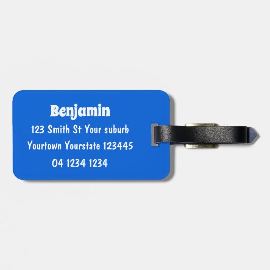 かわいいアホウドリ飛んでいるのイラストレーション ラゲッジタグ (裏面横)