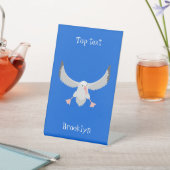 かわいいアホウドリ飛んでいるのイラストレーション 台座サイン (インサイチュ)