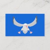 かわいいアホウドリ飛んでいるのイラストレーション 名刺 (裏面)