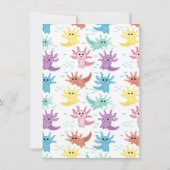 かわいいアホロトル子供用デザイン 女の子 サンキューカード (裏面)