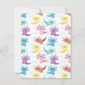 かわいいアホロトル子供用デザイン 女の子 ノートカード (裏面)