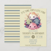 かわいいアホロトル誕生日パーティー 招待状 (正面/裏面)