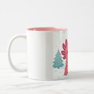 かわいいアホロートルのクリスマスコーヒー二色マグカップ ツートーンマグカップ