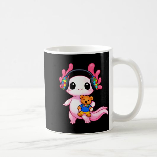 かわいいアホロートル 自閉症啓発 動物 コーヒーマグカップ (右)