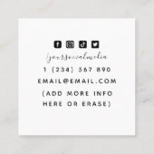 かわいいアボカドかわいい食品栄養士ヘルシーダイエット スクエア名刺 (裏面)