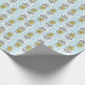 かわいいアボカドとハッピーバースデーサイン ラッピングペーパー (角)